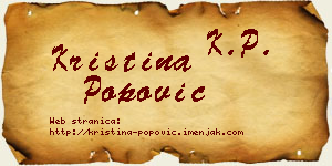 Kristina Popović vizit kartica
